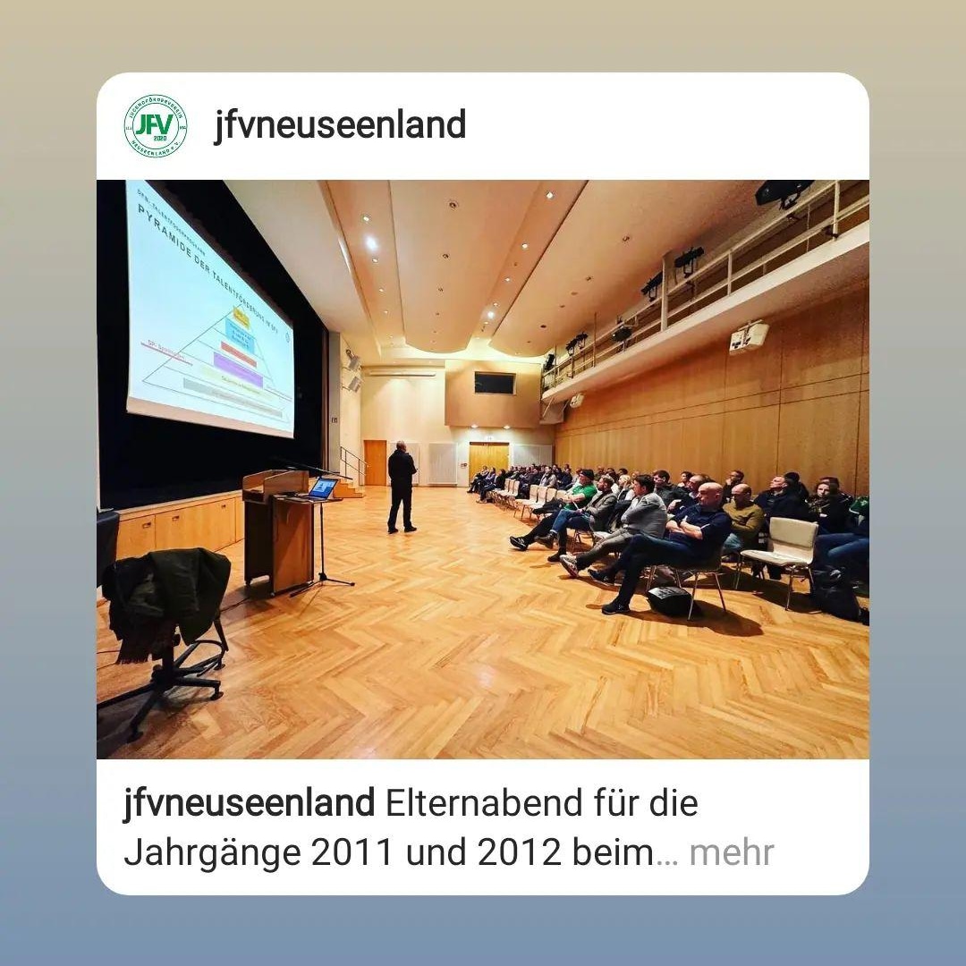 Besuch beim Elternabend des JFV Neuseenland